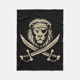 Couverture Polaire Vintage Taux Lion Et Crossbones Safari Animal
