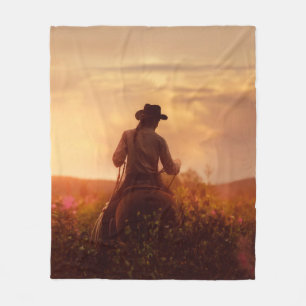 Couverture Polaire Vintage western cowboy portrait