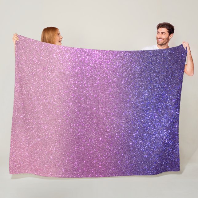 Couverture Polaire Violet Princesse Blush Pink Triple Glitter ombre (En situation)