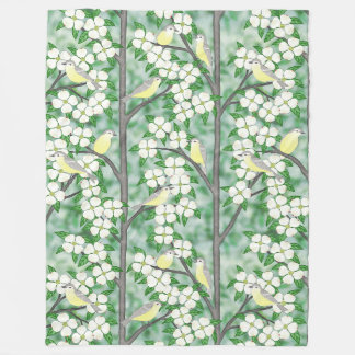 Couverture Polaire viréos de verdure sur le bois de chien à fleurs