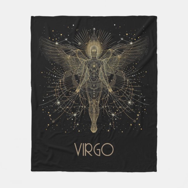 Couverture Polaire Virgo Zodiac Constellation polaire Blanche (Devant)
