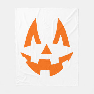 Couverture Polaire Visage de sourire Citrouille d'Halloween