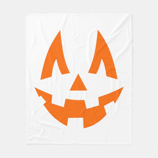 Couverture Polaire Visage de sourire Citrouille d'Halloween (Devant)
