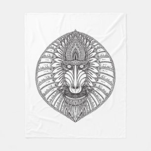Couverture Polaire Visage inspiré de babouin
