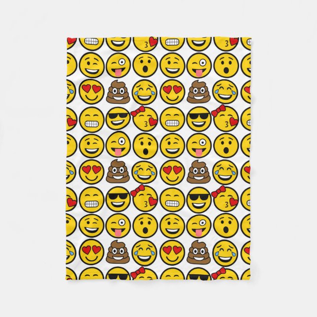 Couverture Polaire Visages d'émotion de motif d'Emoji d'amusement (Devant)