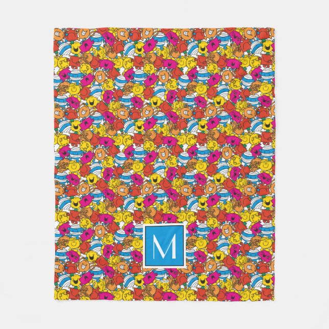 Couverture Polaire Visages souriants | Monogramme (Devant)