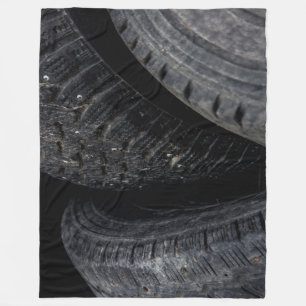 Couverture Polaire Voiture automobile vieux pneus Black Road voyages