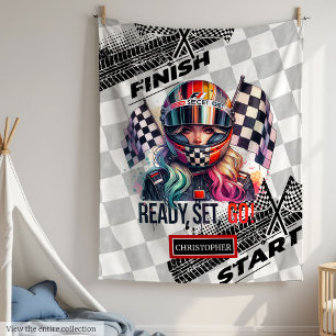 Couverture Polaire Voiture de course branchée Formule 1 pour fille