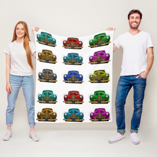 Couverture Polaire voiture vintage classique (En situation)