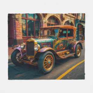 Couverture Polaire Voiture Vintage Steampunk en ville