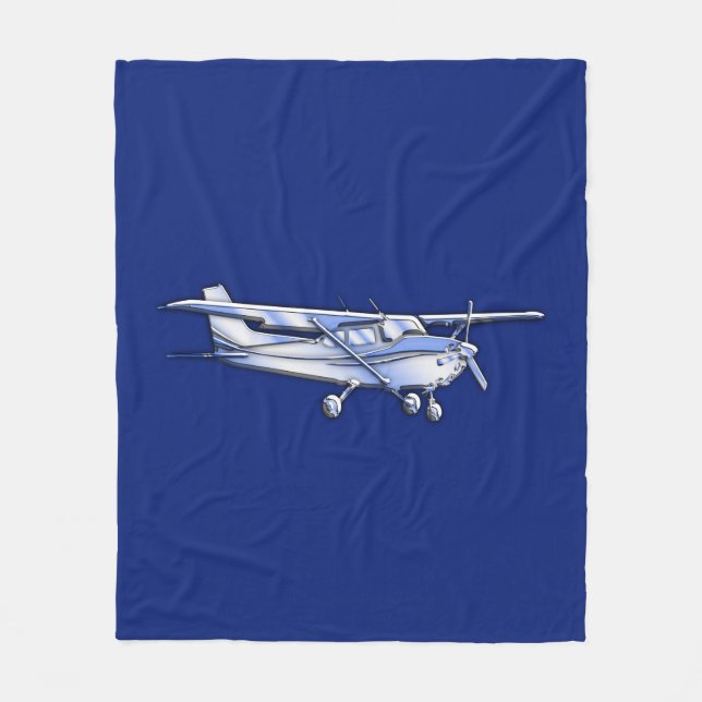 Couverture Polaire Vol de silhouette de Cessna de chrome d'avions sur (Devant)