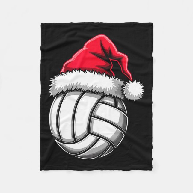 Couverture Polaire Volley-ball de Noël Santa Hat 2 (Devant)