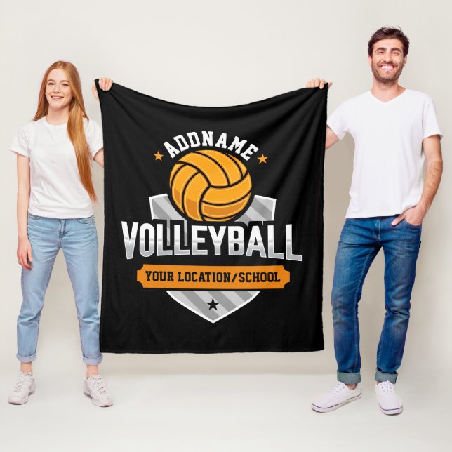 Couverture Polaire Volleyball AJOUTER TEXTE École Varsity Team Joueur (En situation)