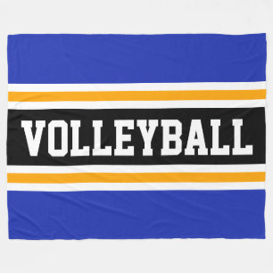 Couverture Polaire VOLLEYBALL amusant Marine Bleu Jaune Bleu Bleu Ble