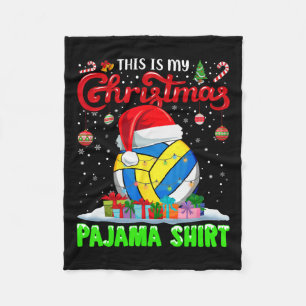 Couverture Polaire Volleyball Ball Santa Hat lumières de Noël Drôle S