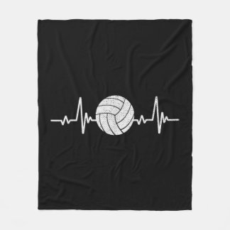 Couverture Polaire Volleyball Lover Heartbeat Vintage Retro Volleybal