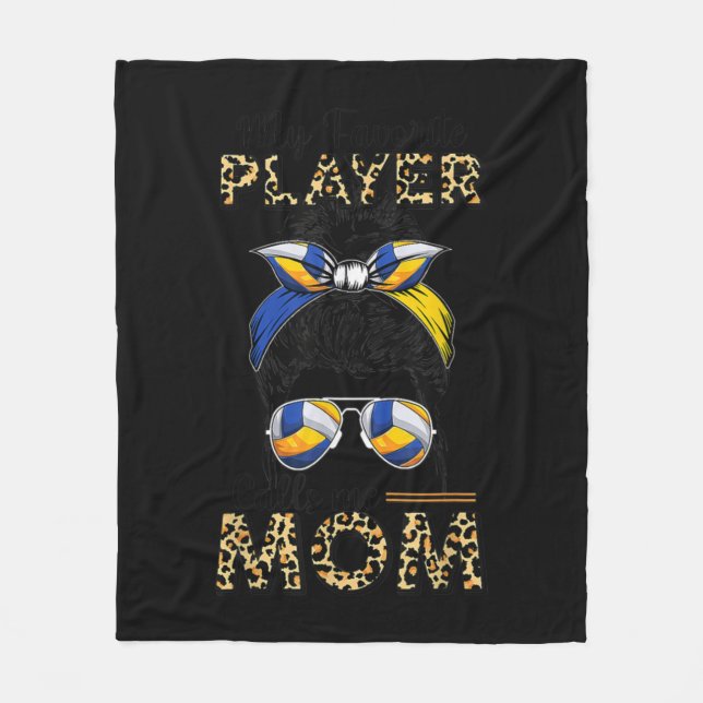 Couverture Polaire Volleyball Maman Messy Bun Fun Sport Ball Maman Ma (Devant)
