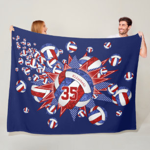 Couverture Polaire volleybals et étoiles blancs