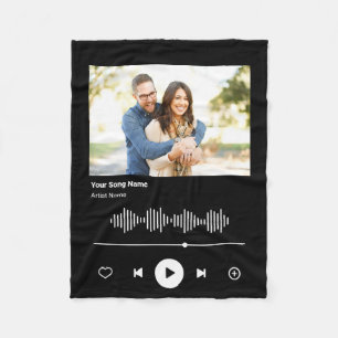 Couverture Polaire Votre Code Chanson Personnalisé Photo Couple Cadea
