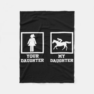 Couverture Polaire Votre Fille Contre Ma Fille Funny Cheval Rider 1