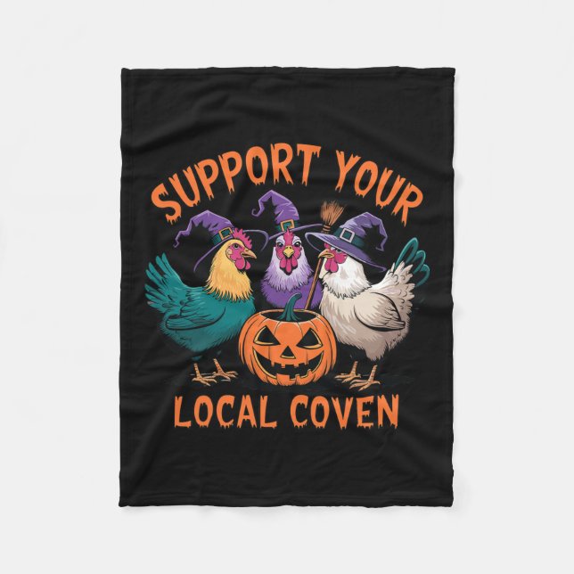 Couverture Polaire Votre Four Local Drôle Halloween sorcier poulet (Devant)