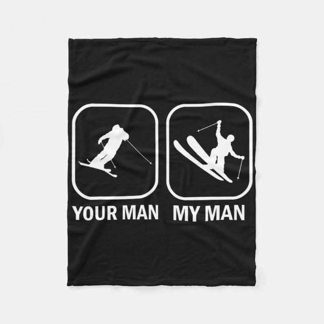 Couverture Polaire Votre Homme Mon Homme Drôle Biathlète Ski Tirer Sp (Devant)