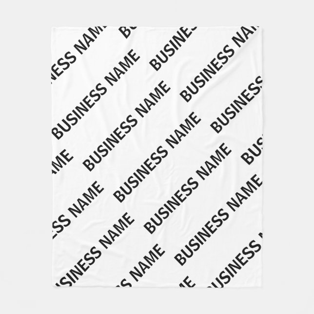 Couverture Polaire Votre Motif de nom d'entreprise | Noir et blanc (Devant)