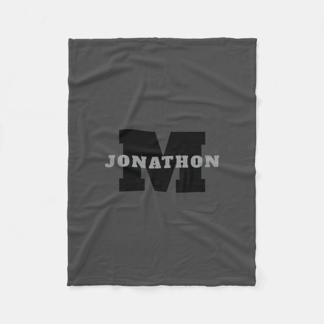 Couverture Polaire Votre nom ou nom commercial | Masculine moderne Gr (Devant)
