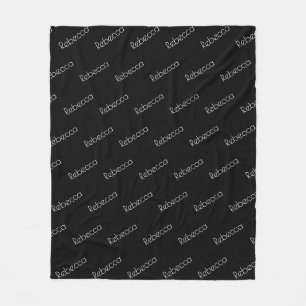Couverture Polaire Votre nom   Style blanc moderne sur noir