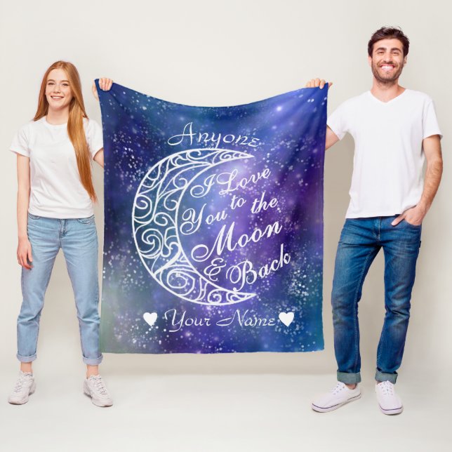 Couverture Polaire Vous aimez à la lune et le dos Personnalisé (En situation)