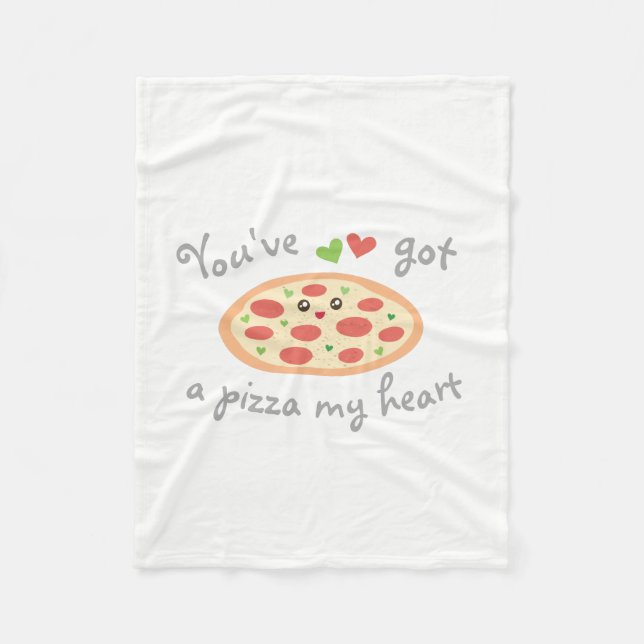 Couverture Polaire Vous avez une pizza Mon coeur mignon Amour Pun (Devant)