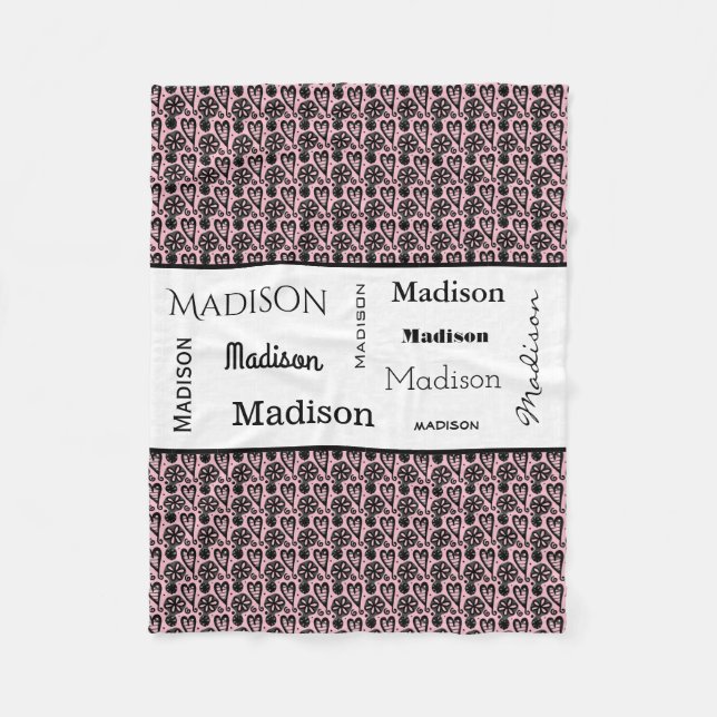 Couverture Polaire Vous choisissez l'impression couleur coeur avec no (Devant)