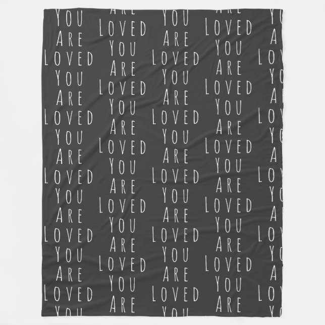 Couverture Polaire Vous Êtes Aimés Mots Inspirationnels Noir Blanc (Devant)