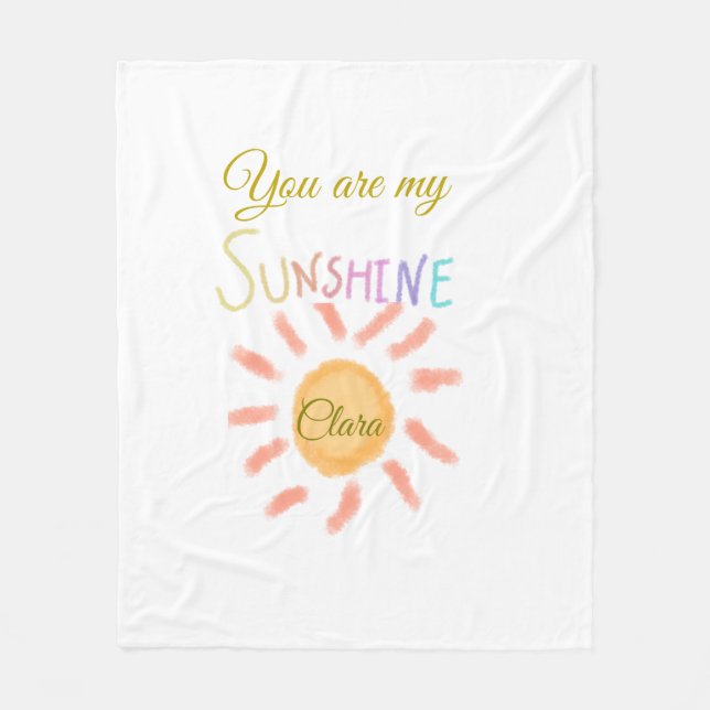 Couverture Polaire vous êtes mon soleil jaune orange rayons de soleil (Devant)