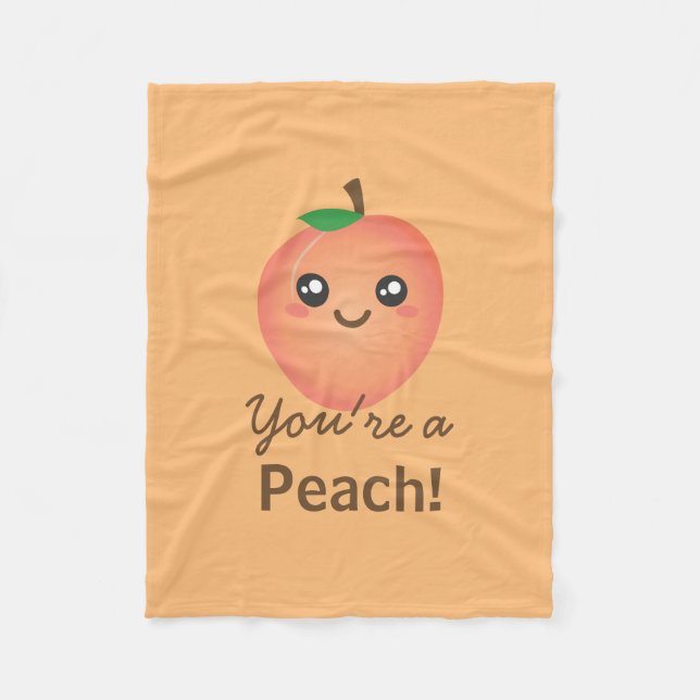 Couverture Polaire Vous êtes un Peach Sweet Kawaii Cute Funny Foodie (Devant)