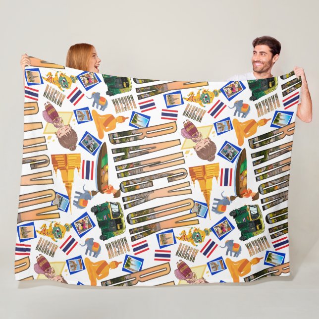Couverture Polaire Voyage Destination Bangkok Motif (En situation)