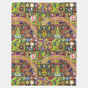 Couverture Polaire Voyage tribal maya mexicain de Boho d'art d'Oaxaca