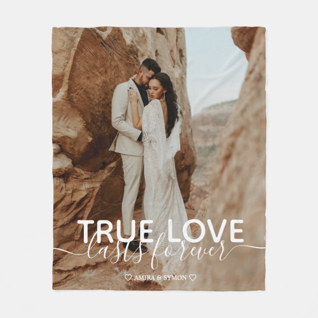 Couverture Polaire Vrai Love Couple Photo Blanket en polaire (Devant)