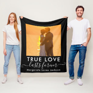 Couverture Polaire Vrai Love Couple Photo Blanket en polaire