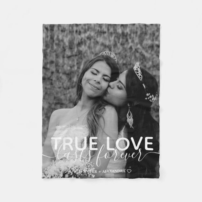 Couverture Polaire Vrai Love Couple Photo Blanket en polaire (Devant)