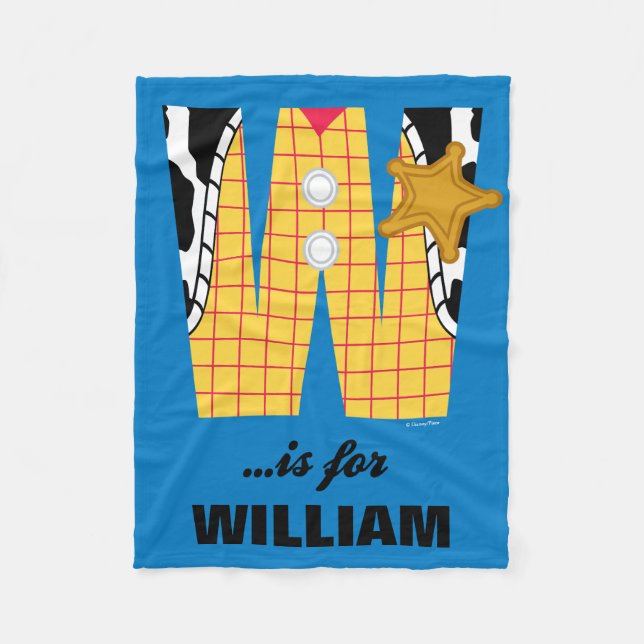 Couverture Polaire W est pour Woody| Ajouter votre nom (Devant)