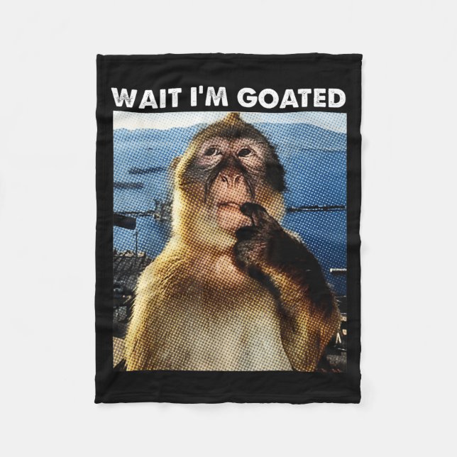 Couverture Polaire Wait I'm Goated Funny Thinking Monkey Meme Brainro (Devant)