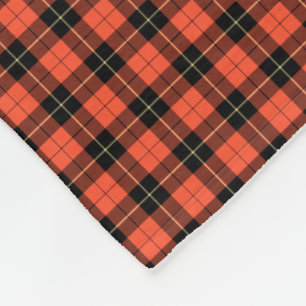 Couverture Polaire Wallace Clan Ancienne Tartan Coral et Black Plaid