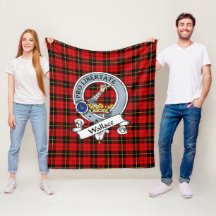 Couverture Polaire Wallace Clan Badge Tartan Plaid