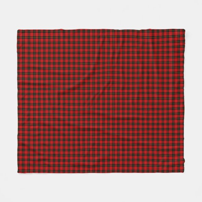 Couverture Polaire Wallace tartan rouge noir plaid (Devant (Horizontal))