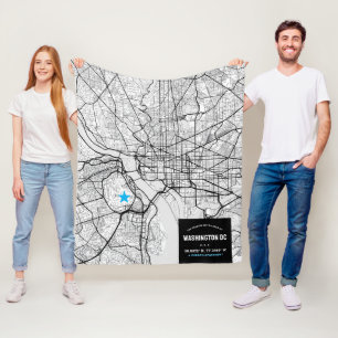 Couverture Polaire Washington, DC. Plan de la ville + Marquer votre e