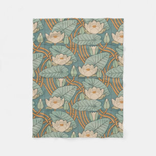 Couverture Polaire Water Lys Lily Art Nouveau Nature