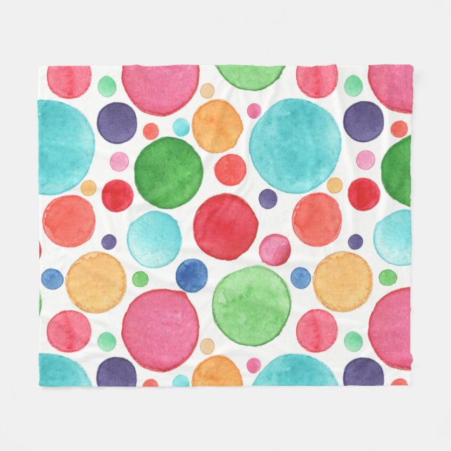 Couverture Polaire Watercolor Circles (Devant (Horizontal))