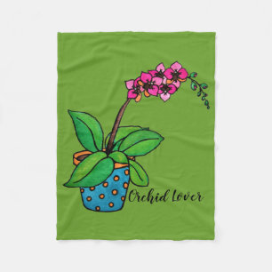 Couverture Polaire Watercolor Orchid Plant