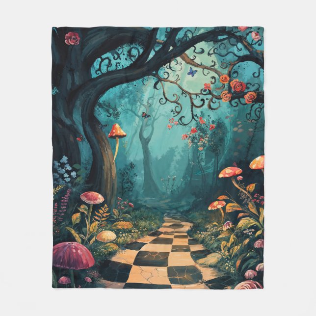 Couverture Polaire Watercolor Whimsical Wonderland Path (Devant)